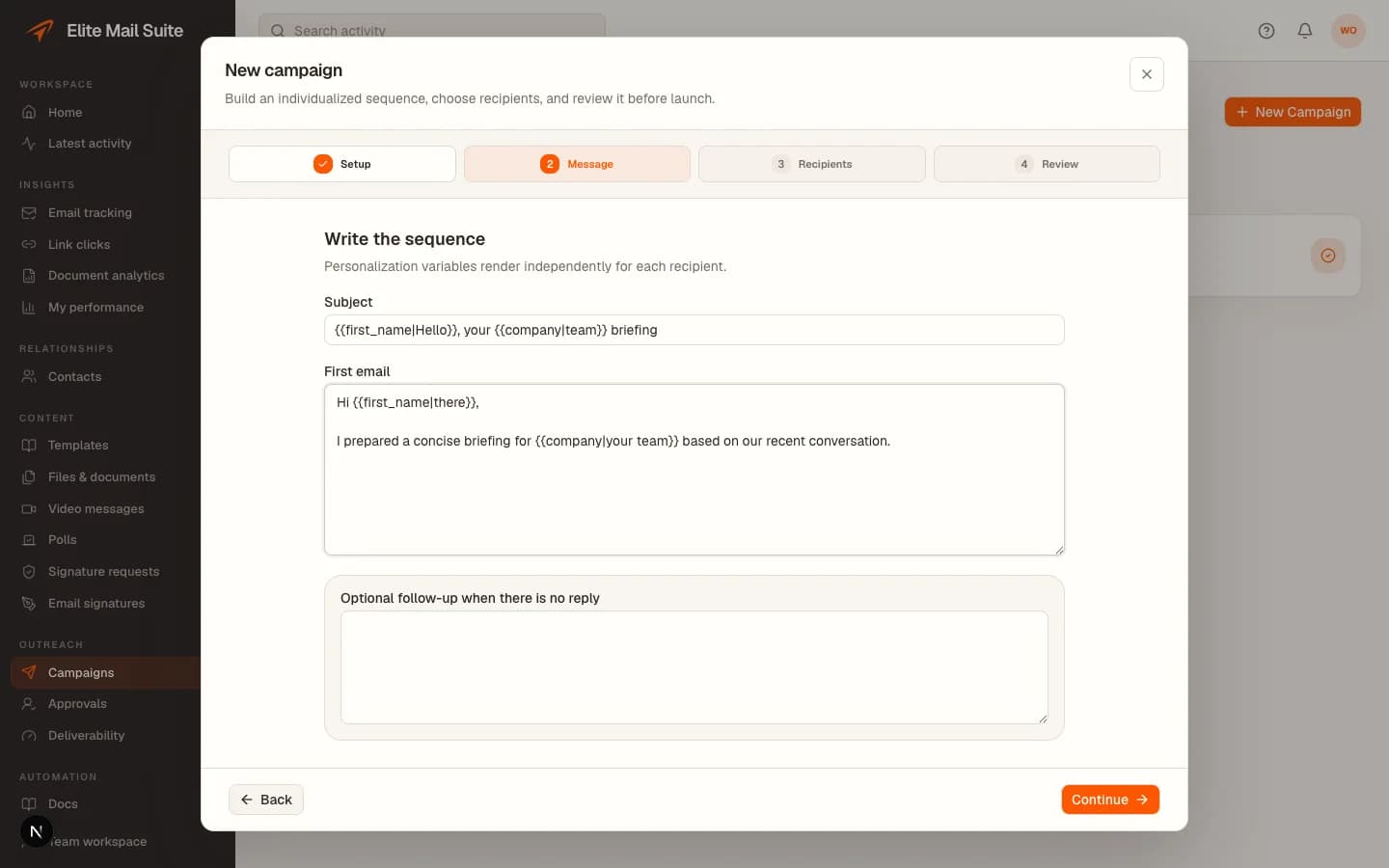 Elite Mail Suite çalışma alanının tamamında adres mektup birleştirme