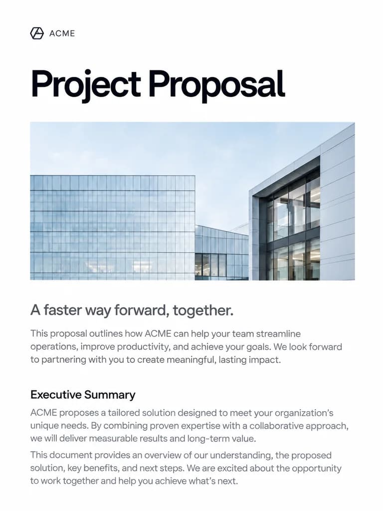 Project proposal document preview